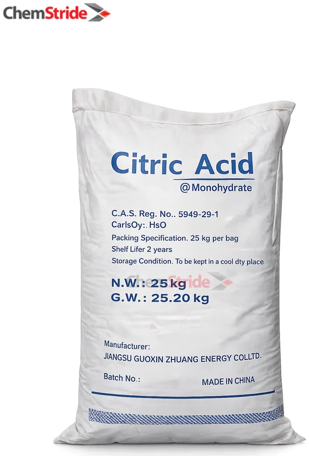 Citric Acid Monohydrate Union packaging as supplied by ChemStride
