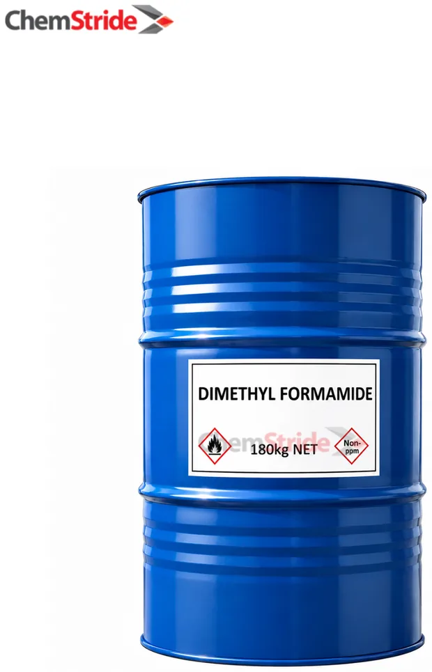Dimethylformamide (DMF) packaging as supplied by ChemStride