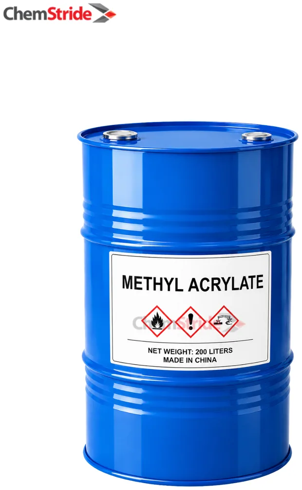 Methyl Acrylate packaging as supplied by ChemStride